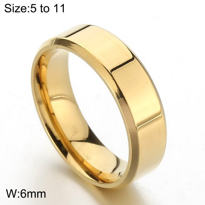 18K Gold Plated Stainless Steel Minimalist Couple Rings