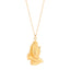 Elegant Zircon Gold Plated Stainless Steel Pendant Necklace with Coin and Shell Design