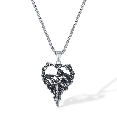 Hip-Hop Vintage Style Human Heart Shape 304 Stainless Steel Men's Pendant Necklace Necklace Pendant