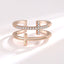 Elegant Double Layer Zircon Cross Open Ring in Sterling Silver Plating