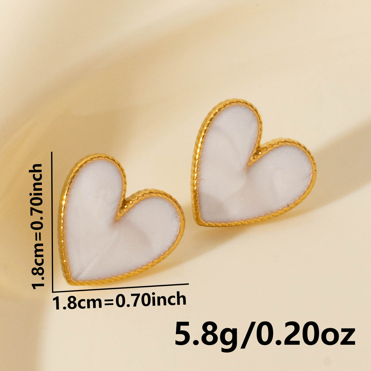 Elegant Heart Shape Stainless Steel Stud Earrings