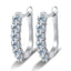 Elegant U-Shape Sterling Silver Moissanite Drop Earrings