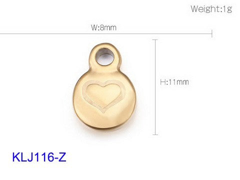 Heart Shape Stainless Steel Jewelry Accessories - Creative Gold Titanium Steel Love Pattern Necklace Earrings Pendant