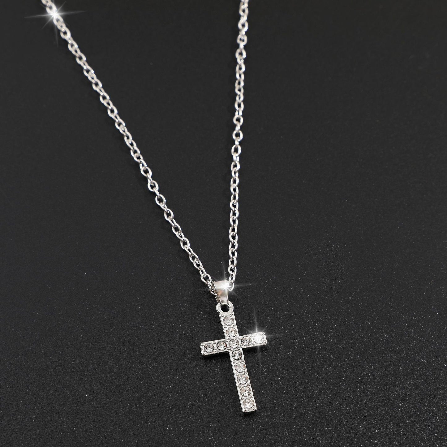 Simple Classic Cross Gold Plated Layered Necklace with Pearl Pendant