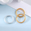 Basic Solid Color Plastic Women's Rings Set with Gold Foil Accents