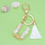 Fashion Letter Tassel Alloy Epoxy Crystal Keychain Pendant