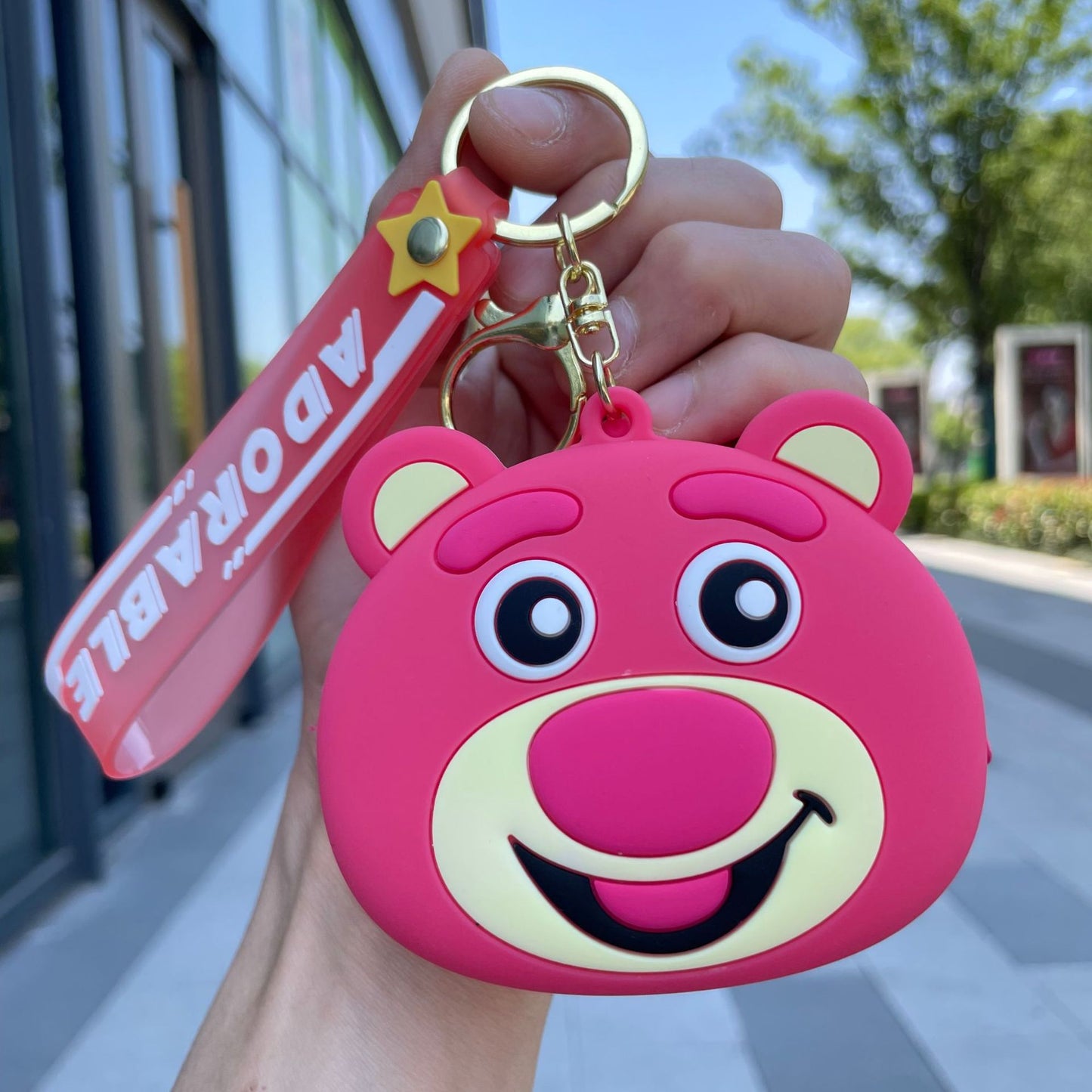 Cute Cartoon Capybara Silicone Keychain and Coin Purse Combo