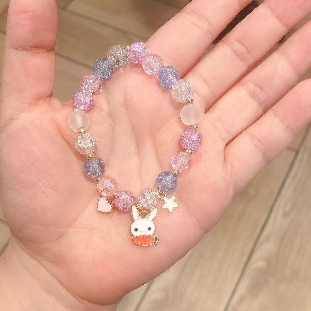 Cute Animal & Daisy Beaded Glass Bracelet for Women