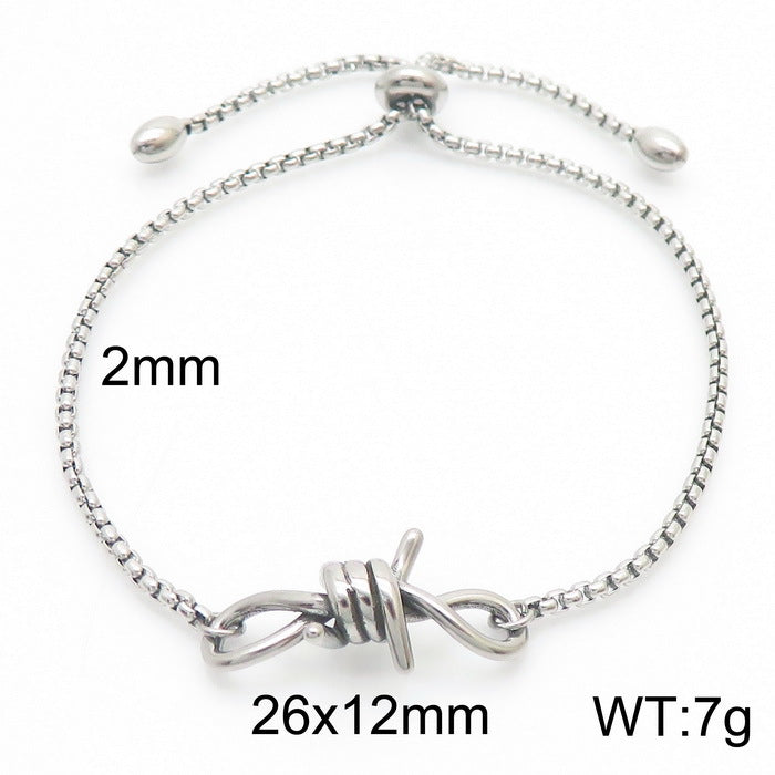 304 Stainless Steel Knot Design Necklace and Bracelet Set