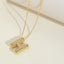 14K Gold Plated Zircon Letter Pendant Necklace - Vintage Style Initial Choker