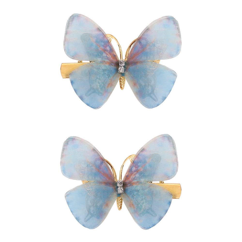 IG Style Butterfly Lace Hair Clip for Girls - Colorful Sheer Wing Design Kids Hair Accessory