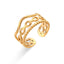 Geometric Stainless Steel Open Weave Ring - Trendy Minimalist Design