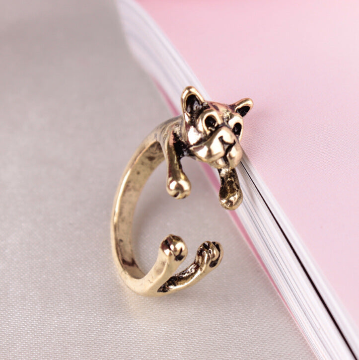 1 Piece Fashion Animal Adjustable Alloy Rings - Cute Dog, Cat, Elephant Design