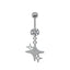 Elegant Heart Shape Butterfly Bow Knot Zircon White Gold Plated Belly Ring