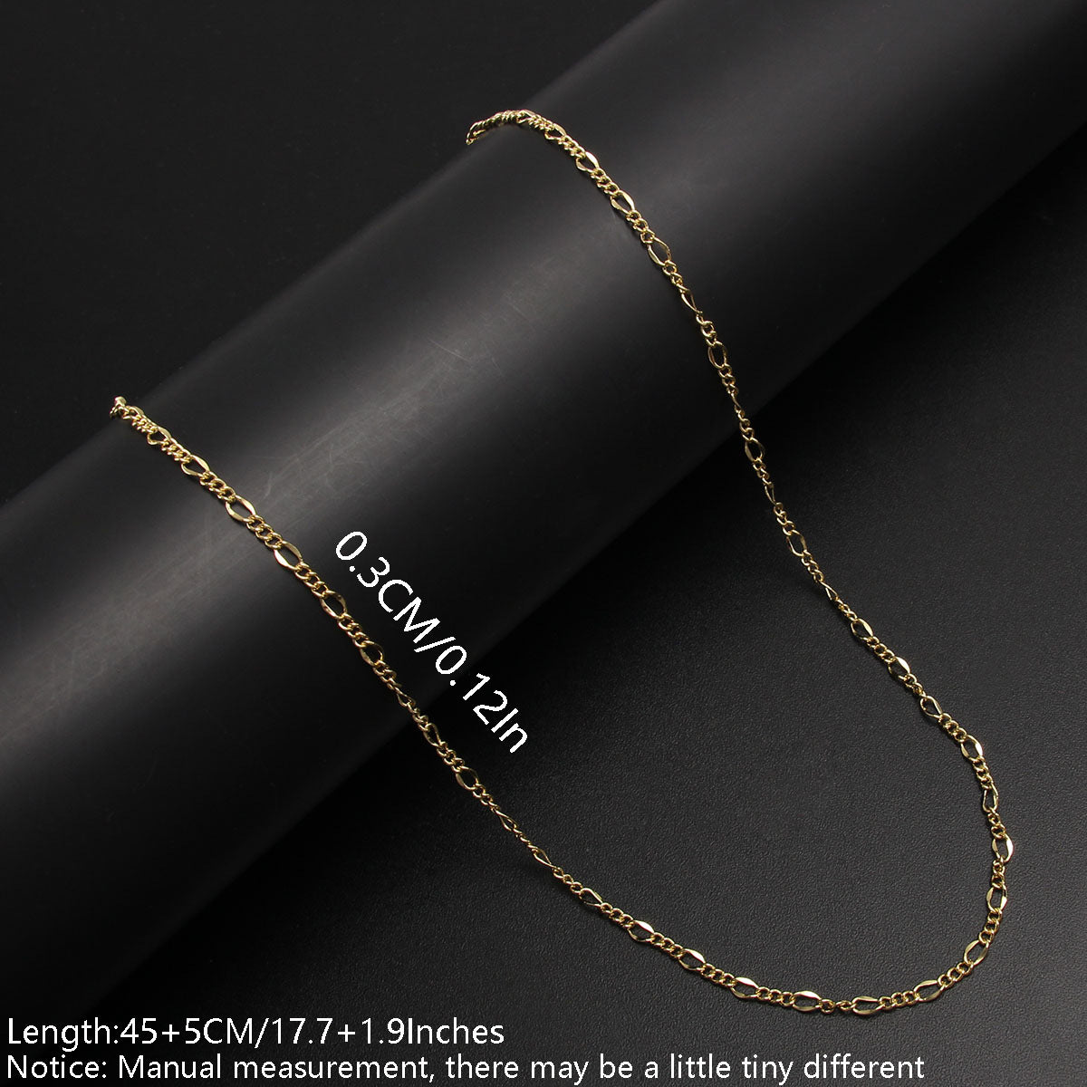 Simple Style Gold Plated Stainless Steel Necklace with Cross/O-Shape/Snake/Bead/Wave Chain Design