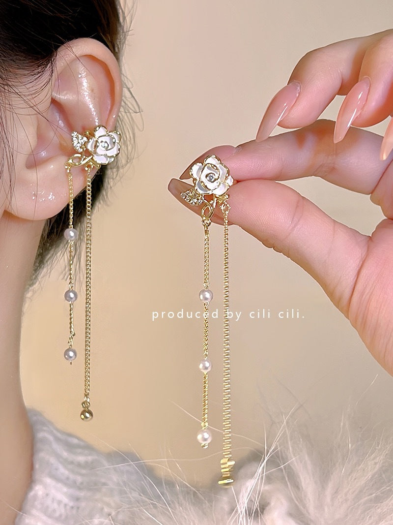 1 Piece Simple Style Butterfly Inlay Alloy Zircon Drop Earrings