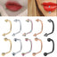 Geometric Stainless Steel U-Shaped Lip Stud Piercing Jewelry