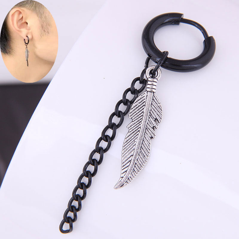 Hip-hop Titanium Steel Arrow Cross Men's Earrings