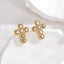 1 Pair Vintage Style Rhinestone Cross Pearl Stainless Steel Earrings