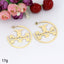 IG Style Exaggerated Symbol Carved Stainless Steel Stud and Hoop Earrings