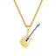 Intercolor Titanium Steel Guitar Pendant Necklace for Couples