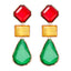 Exaggerated Geometric Color Block Resin Drop Earrings for Women