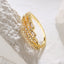 18K Gold Plated Zircon Geometric Open Ring - Vintage Style