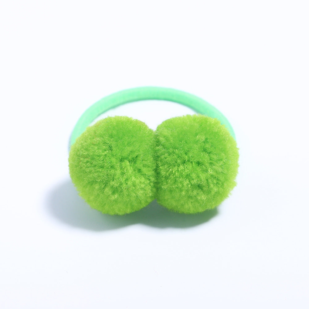 Fashion Simple Hair Ring Rubber Band with Cute Pom Pom for Kids