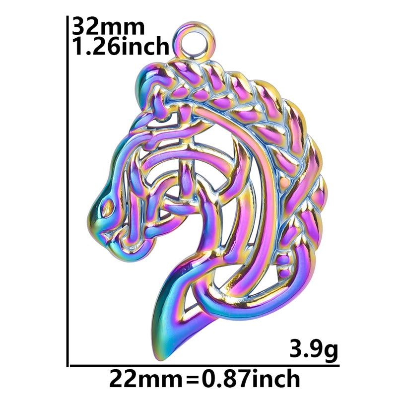 IG Style 18K Gold Plated Stainless Steel Horse Pendant Necklace