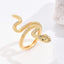 Fashion Snake Gold Plated Zircon Open Ring for Women