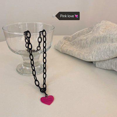 Punk Sweet Heart Shape Alloy Wholesale Pendant Necklace