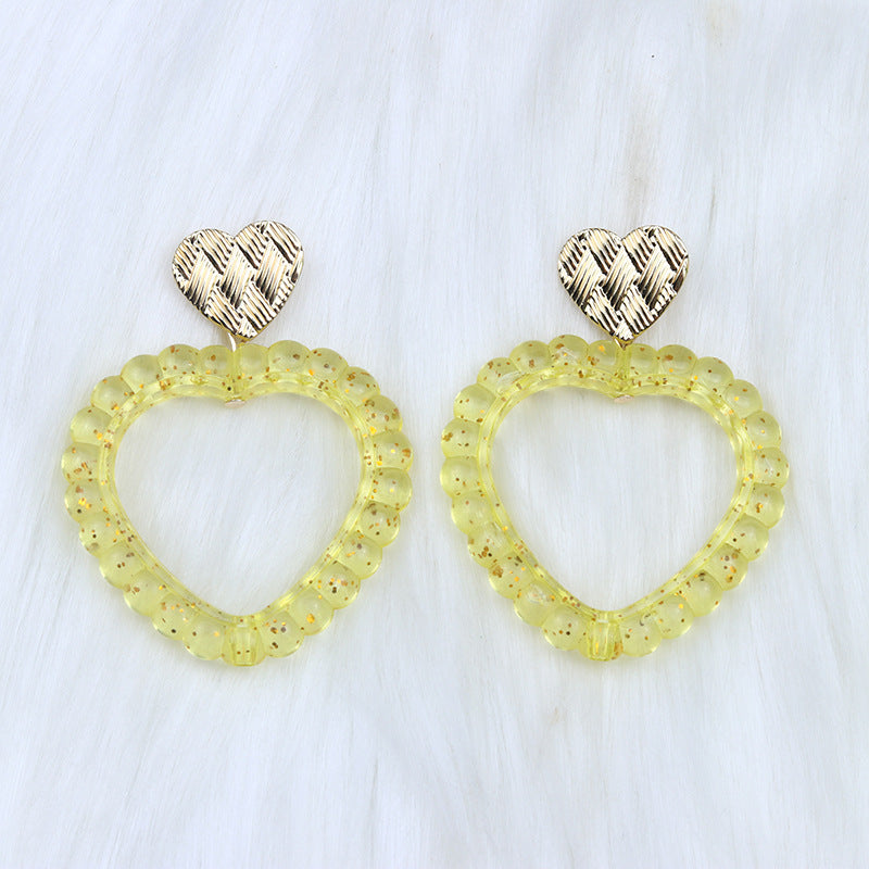 Simple Heart Shape Acrylic Drop Earrings