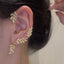 Women's Geometric Leaf Rhinestone Clip & Cuff Earrings