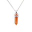 Ethnic Geometric Stainless Steel Natural Stone Crystal Pendant Necklace