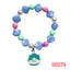 Cartoon Children's Candy Color Beaded Bracelet with Resin Mermaid and Unicorn Pendant