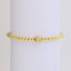 18k Gold Plated Copper Letter Zircon Beaded Stretch Bracelet