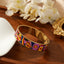 Bohemian Retro Geometric Enamel 18K Gold Plated Stainless Steel Bangle Bracelet