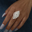 Korean Style Rhinestone Teardrop Adjustable Open Ring for Women