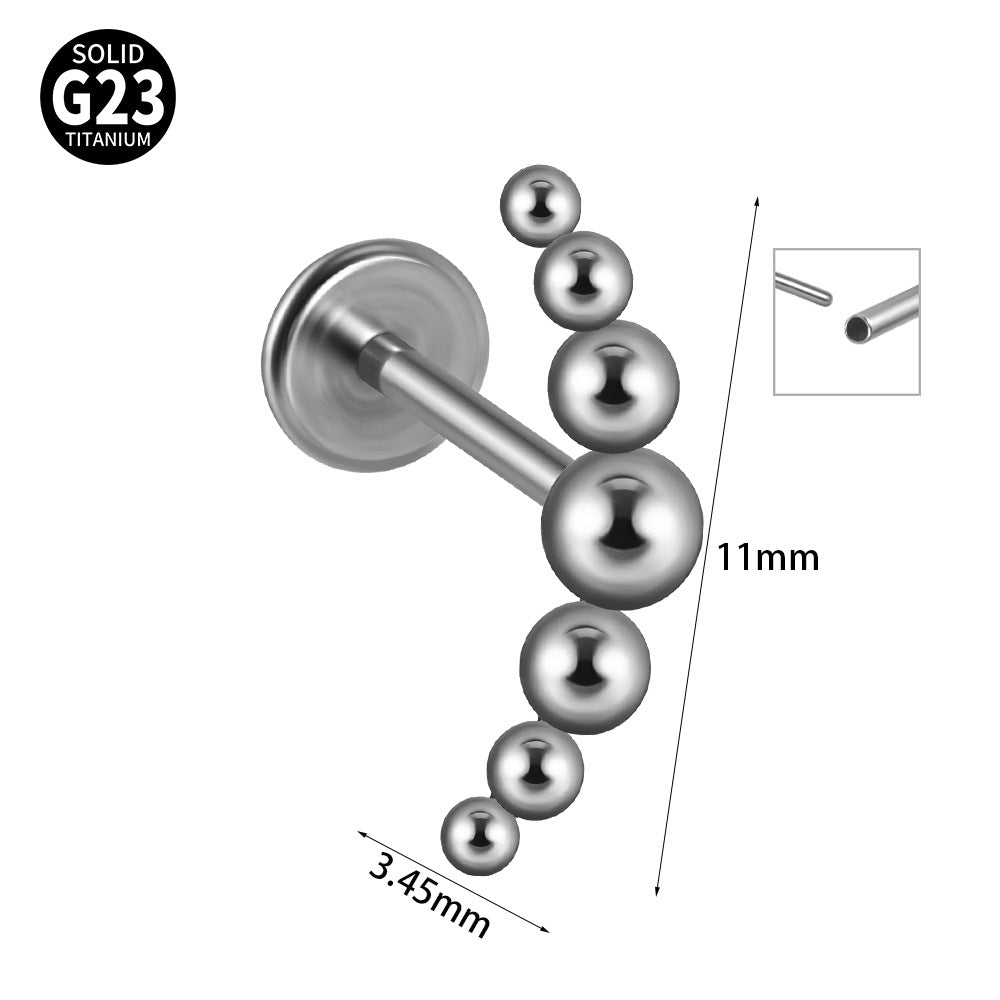 G23 Titanium Zirconia Geometric Ear Cartilage and Lip Rings with Dog Paw and Sun Design