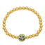 18K Gold Plated Colorful Zircon Smiling Face Bead Bracelet