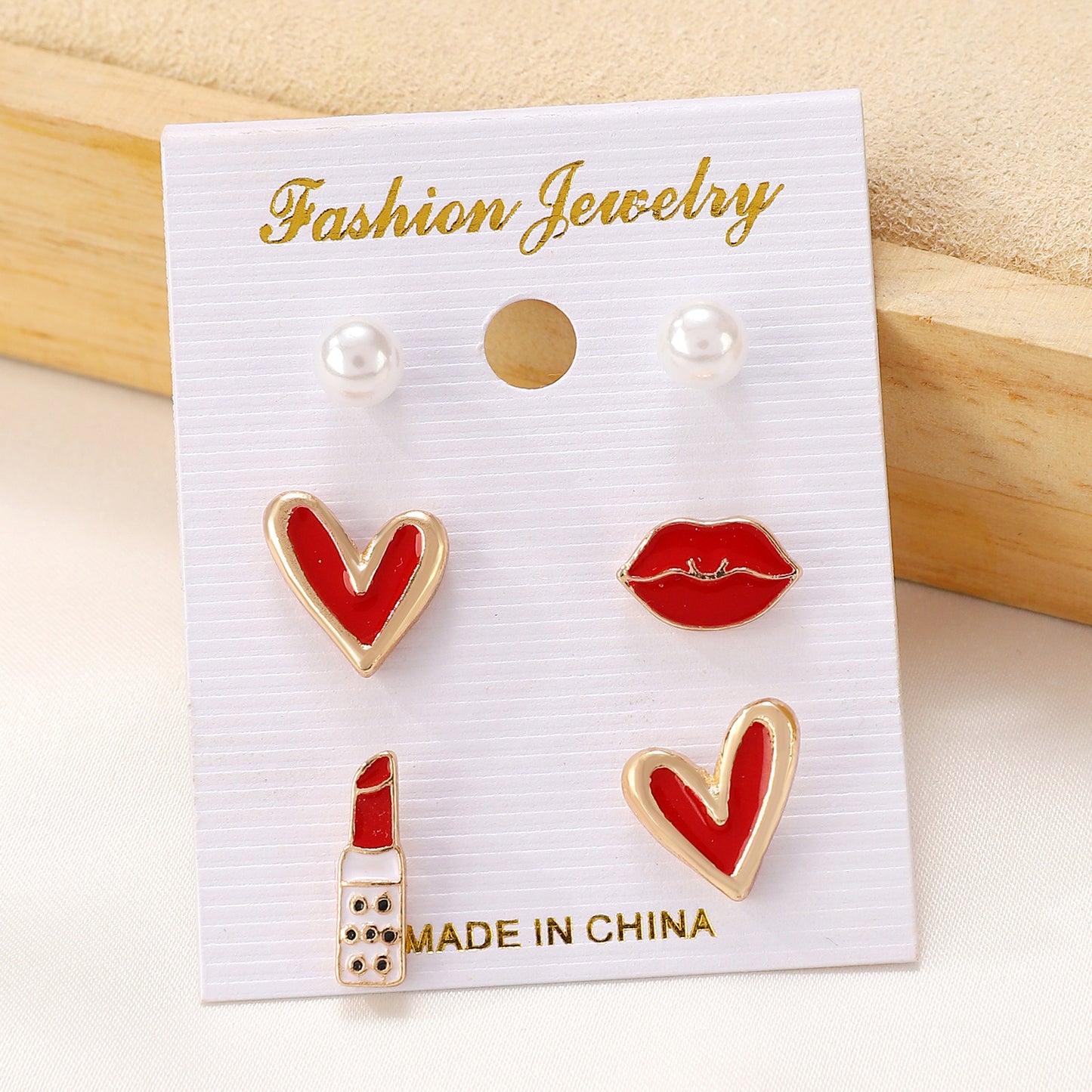 1 Set Classic Heart Shape Alloy Stud Earrings