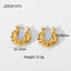 Gold-plated Twisted Croissant Stainless Steel Hoop Earrings