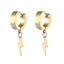 Cool Lightning Stainless Steel Ear Clips - Fashion Hip Hop Style Earrings