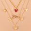 Wholesale Bohemian Multi-layer Butterfly Letters Pendant Necklace Nihaojewelry