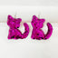 1 Pair Gradient Mermaid Tail Cat Drop Earrings - Reflective Resin Statement Jewelry