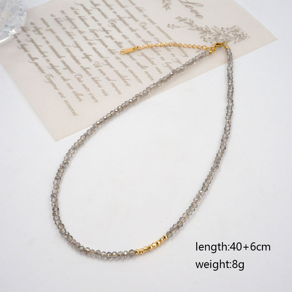 Modern Geometric Gold Plated Crystal Necklace and Bracelet Set