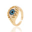 Fashion Copper Plated Real Gold Evil Eye Women's Simple Tail Ring