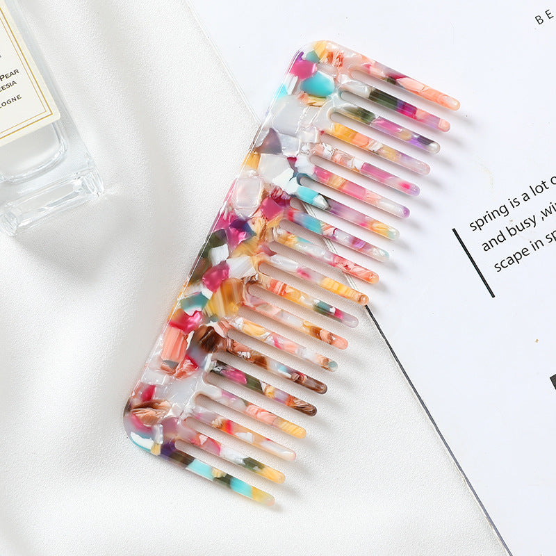 Retro European Acetate Marble Pattern Hair Comb