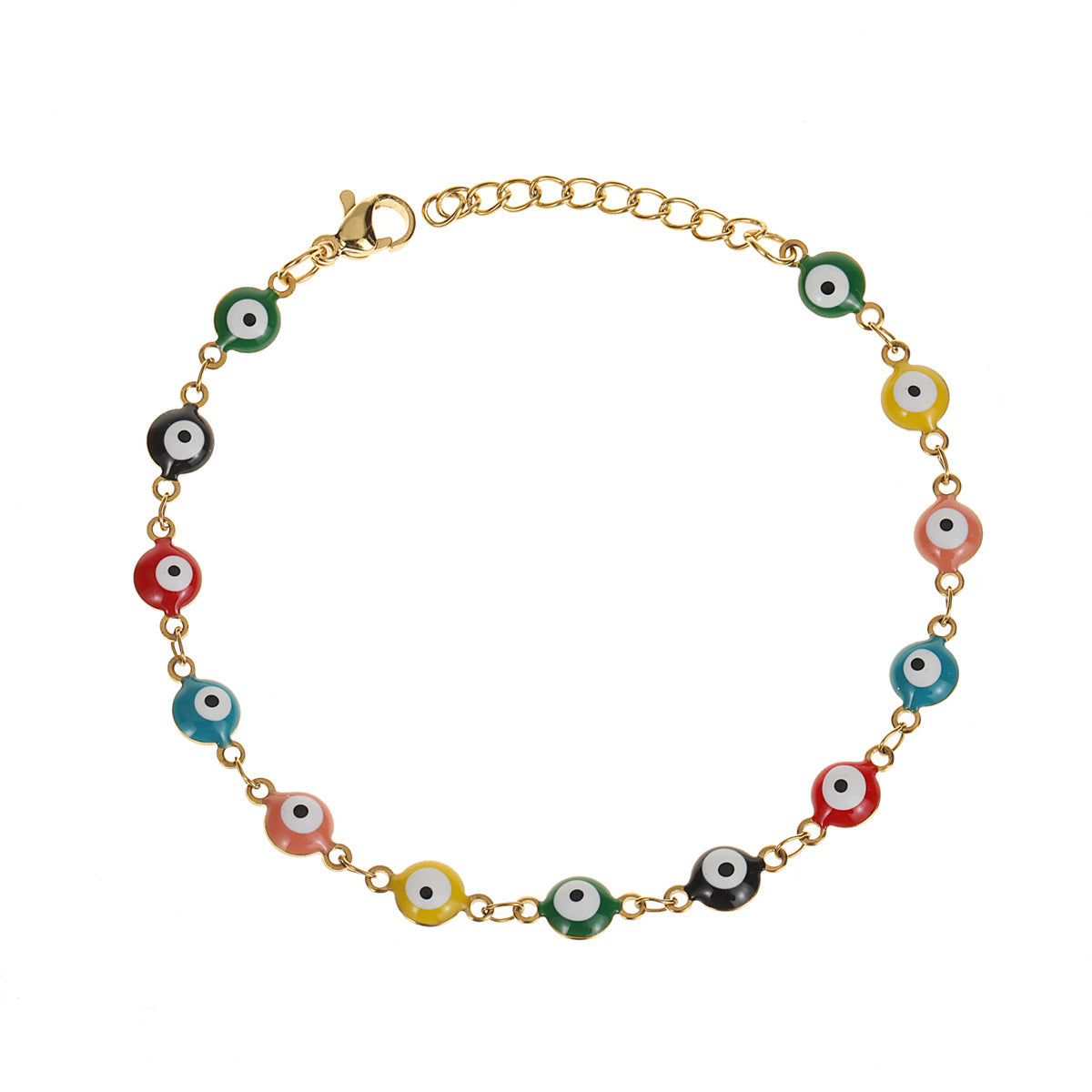 Bohemian Evil Eye Gold Stainless Steel Adjustable Bracelet