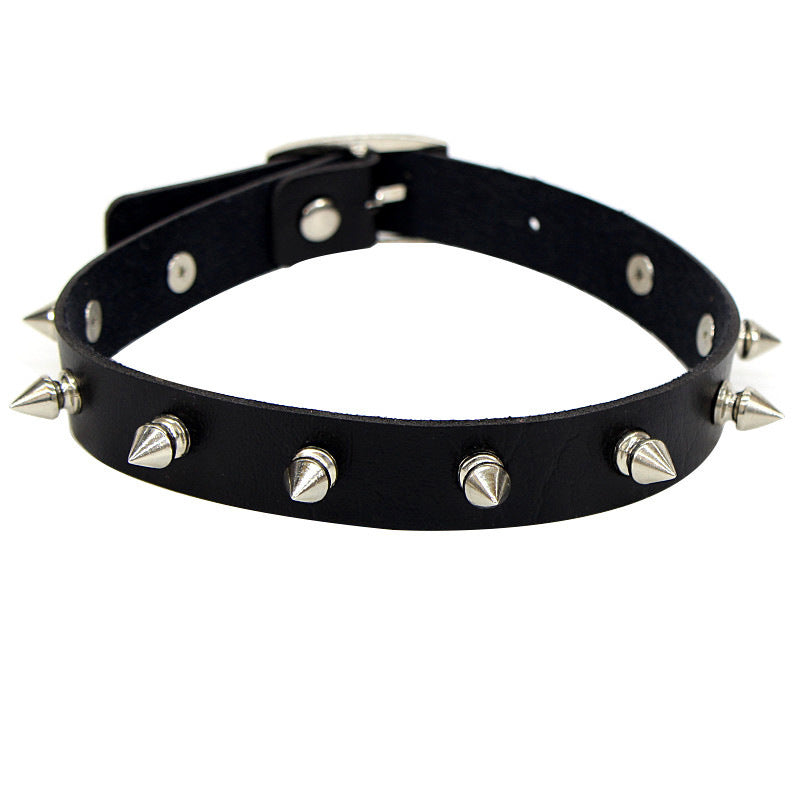 Punk Alloy Patchwork Studded Choker Necklace for Women